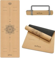 DH FitLife Kork Yogamatte rutschfest Naturkau...