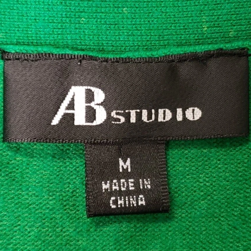 Top Babydoll AB Studio Mujer Y2K Preppy Talla M Kelly Verde Oficina Cuello Cuadrado Foto 3 de 4