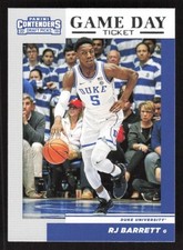 2019 PANINI CONTENDERS DRAFT RJ BARRETT 3 GAME DAY TICKET RC DUKE BLUE DEVILS