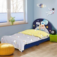 Twin Bed Frames for Kids, Toddler Wooden Twin Bed Platform with Headboard  S...