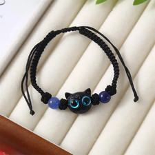Luminous Beads Couple Bracelets Cat Charm Glow in the Dark Friendship Jewelry