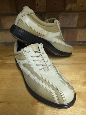 Ecco Hydromax Golfschuhe Damen 40 UK 7 hellbraun Leder niedrig sportlich