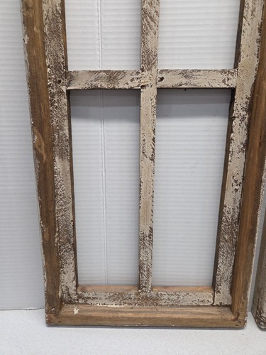 Rustic Farmhouse Wood Arches Wall Decor Brown Distressed Set Of Two 12" x 32" - Picture 4 of 18
