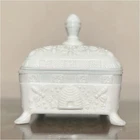 Vintage Indiana Glass  Milk Glass splayed leg Bee Box
