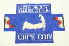 CAPE COD Brick Cover Door Stop handpainted 13M Needlepoint Canvas Silver Needle