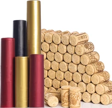 200 PCS Wine Bottle Corks and Seals, 100 Count Natural Wine Corks and 3 Colors (