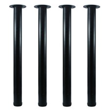 Adjustable Tall Metal Desk Legs Office Table Furniture Leg Set Black 24 In 4 PCS