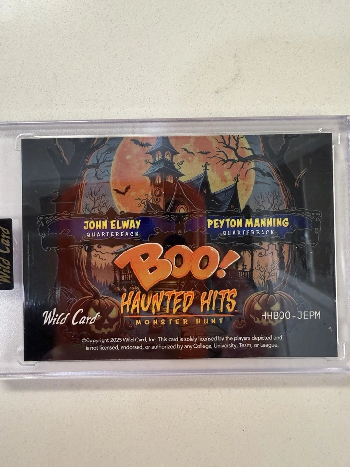 2025 Wild Card Haunted Hits Boo! Trick or Treat John Elway - Peyton Manning 1/1 - Image 2 of 2