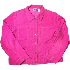 Chicos Design Corduroy Jacket Pink Button Up womens size 3