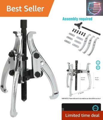 8-Inch 3-Jaw Gear Puller, Removal Tool for Gears, Pulleys, Bearings and Flywh...