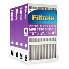 Filtrete 16x25x4 AC Furnace Air Filter, MPR 1550, MERV 12, Fits Lennox Hone...
