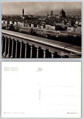 Florence Italy Panorama RPPC Duomo Arnolfo's Tower Real Photo Postcard