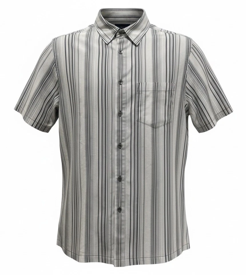 Kuhl Mens Short Sleeve Button Up Striped Shirt Sz M Outdoor Hiking EUC