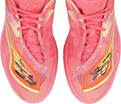 Josh Giddey Chicago Bulls Signed PW Pink & Yellow Puma Shoes from