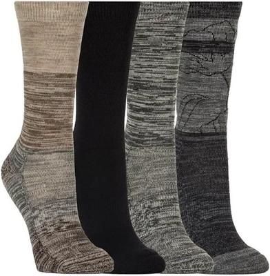 NEW 4 Pairs Kirkland Signature Women Extra Fine Merino Wool Blend Crew Socks