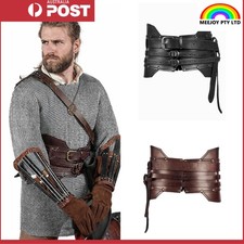 Medieval Viking Warrior PU Leather Waist Belt Corset LARP Costume