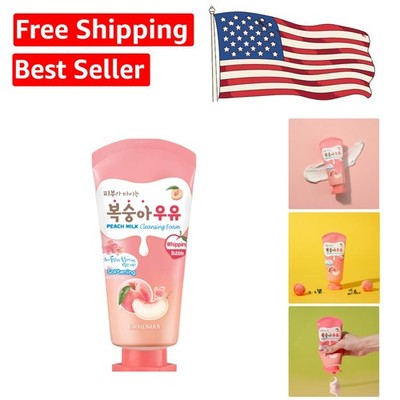 Vibrant Peach Milk Face Wash 4.1 Fl Oz - Facial Foam with Milk Proteins,