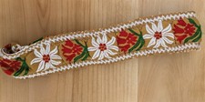 Handmade Embroidered Floral Headband  Boho Wildflower Elastic Hair Band