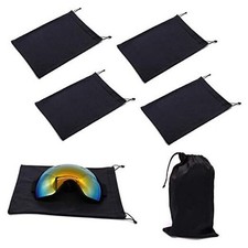 Ski Goggle Bag, Protection Bags for Snow Goggles Ski Mask, Soft Micro black