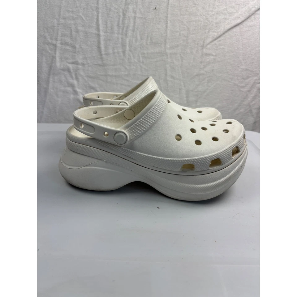 Crocs Clásico Bae Plataforma Zueco Blanco Mujer Talla 8 Plataforma Zapatos Sandalias Gruesas Foto 4 de 4