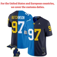 Aidan #97 Hutchinson MEN'S Stitched Jersey Split Blue