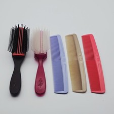 Vintage Goody Styling Combs Lot of 5 Multicolor Plastic Hair Combs And Brushes