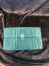 Vintage Morris Moskowitz Green Satin Clutch Purse