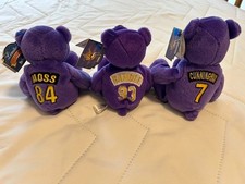 Lot of 3 Limited Treasures Pro Bears Vikings Cunningham, Randle  Moss purple
