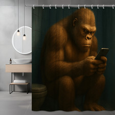 Funny Gorilla Shower Curtain for Bathroom Decor