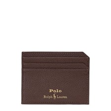 Polo Ralph Lauren Pebbled Leather Card Case Dark Brown
