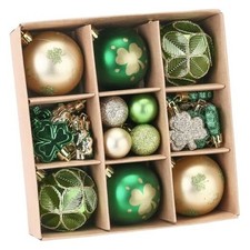  38-Pack Shamrock with Ball Ornaments, St Multisized / 38-Pack Green & Gold