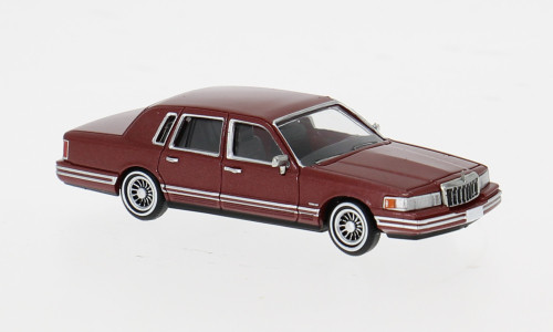 PCX87 / BREKINA  1991 LINCOLN TOWN CAR  RED    HO  1/87  PLASTIC