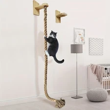 Wooden Wall-Mounted Cat Tree & Scratching Post-59.1'' Large Cat Climbing Tower