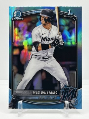 2025 Bowman Draft #BDC-68 Max Williams 1st Chrome Sky Blue Refractor Marlins
