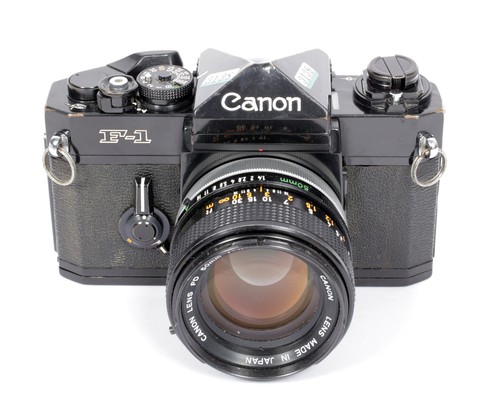 Canon F-1 35mm SLR Film Camera with AE Prism + 50mm F1.4 SSC lens #3138 TESTED