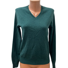 UNIQLO size XS/S 100 CASHMERE ladies jumper green long sleeve