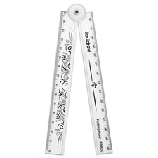 30 Cm Folding Ruler - Clear  Shatterproof  Ideal for School or Work Stationery