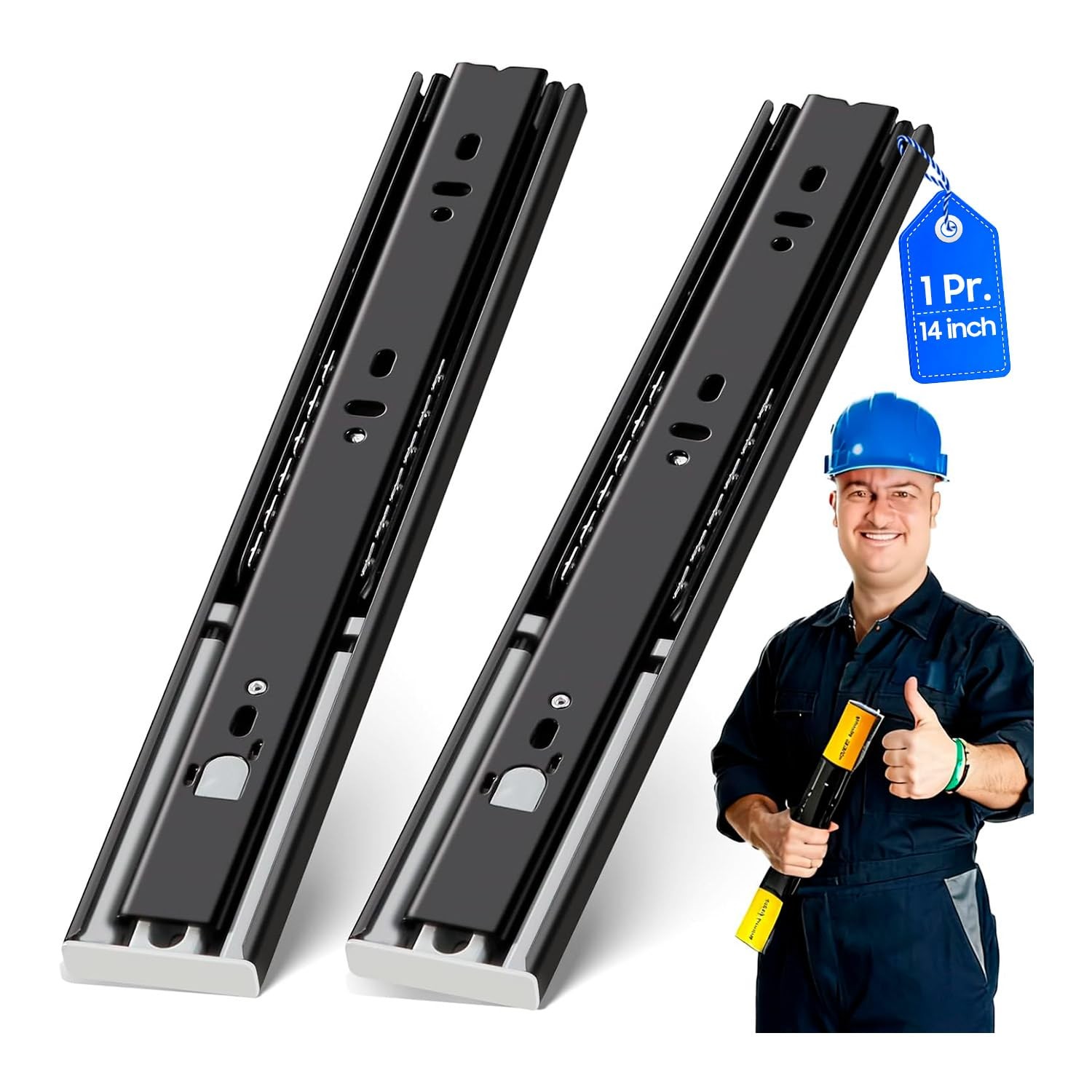 Full Extension Rail 12 14 16 18 20 22 24 Inch Hand...