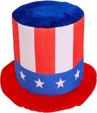 Patriotic Uncle Sam Top Hat, 4th of July Top Hat for Independent Day Party