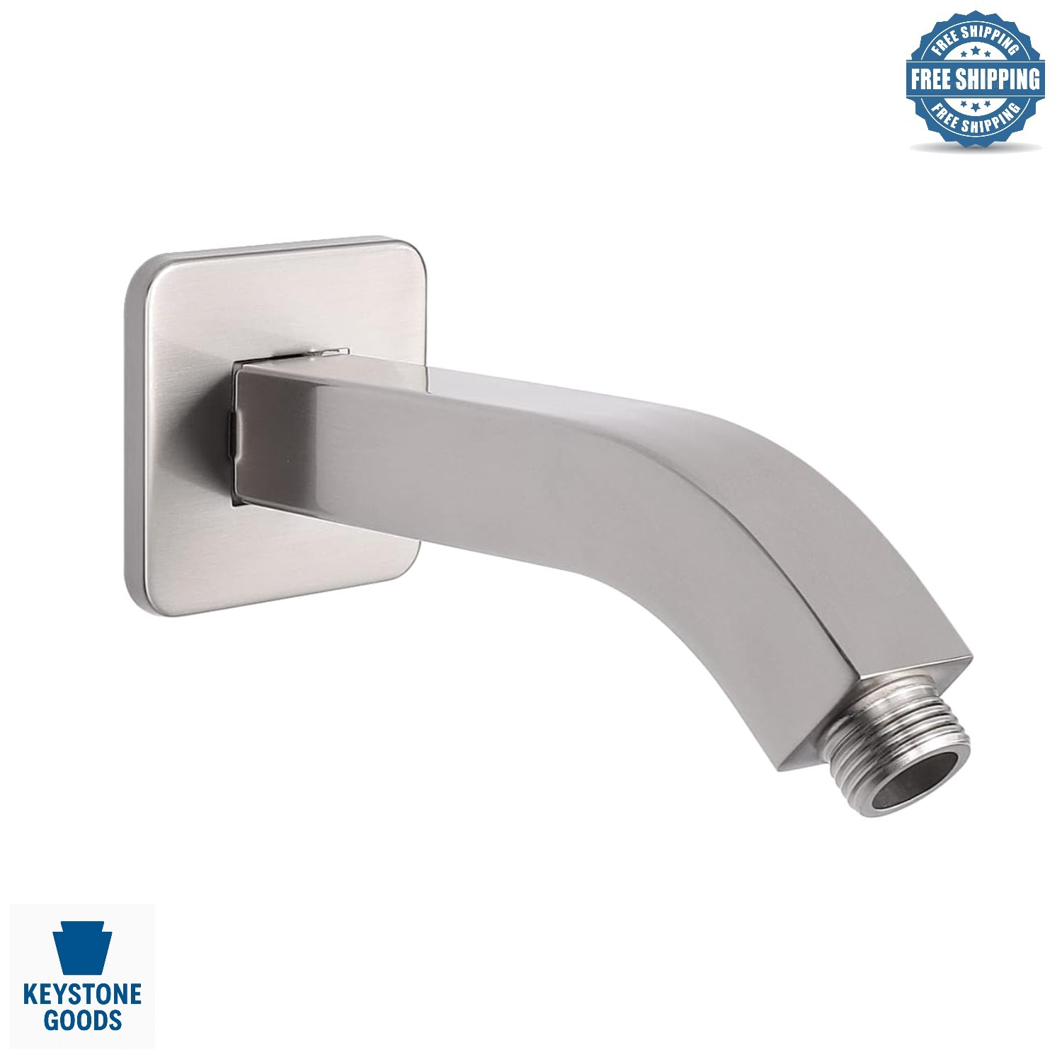 6-inch Square Stainless Steel Shower Arm &ndash; Wall Mount, Dur