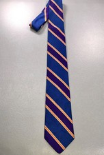 Vintage Brooks Brothers Silk Blue Striped Repp Necktie Made in the USA