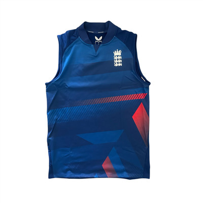 England Cricket Damen Weste Castore Blau Top - Neu