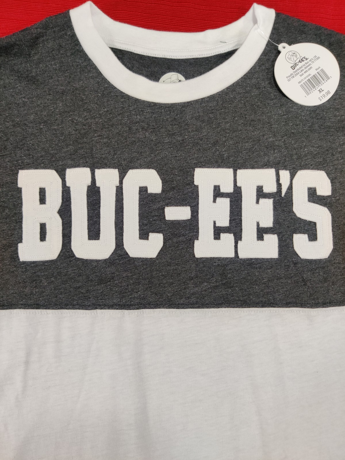 Buc-ee's Black And White Varsity Long Sleeve Shirt XL NWT