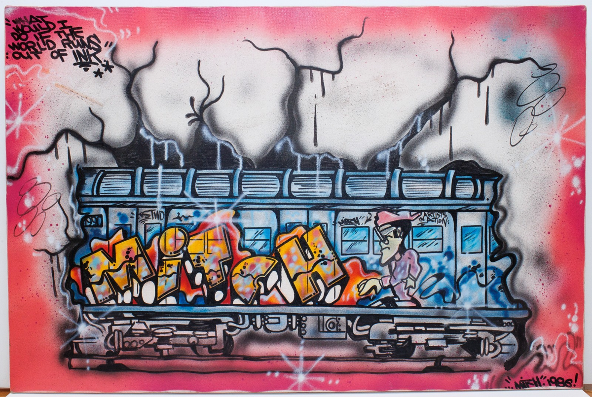 1986 Signed Dated Piece NYC Graffiti Writer MITCH-77 MTA Train