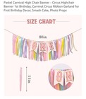 Pastel Carnival Circus High Chair Banner ONE 1st Birthday Ribbon Garland 80 in — photo 2
