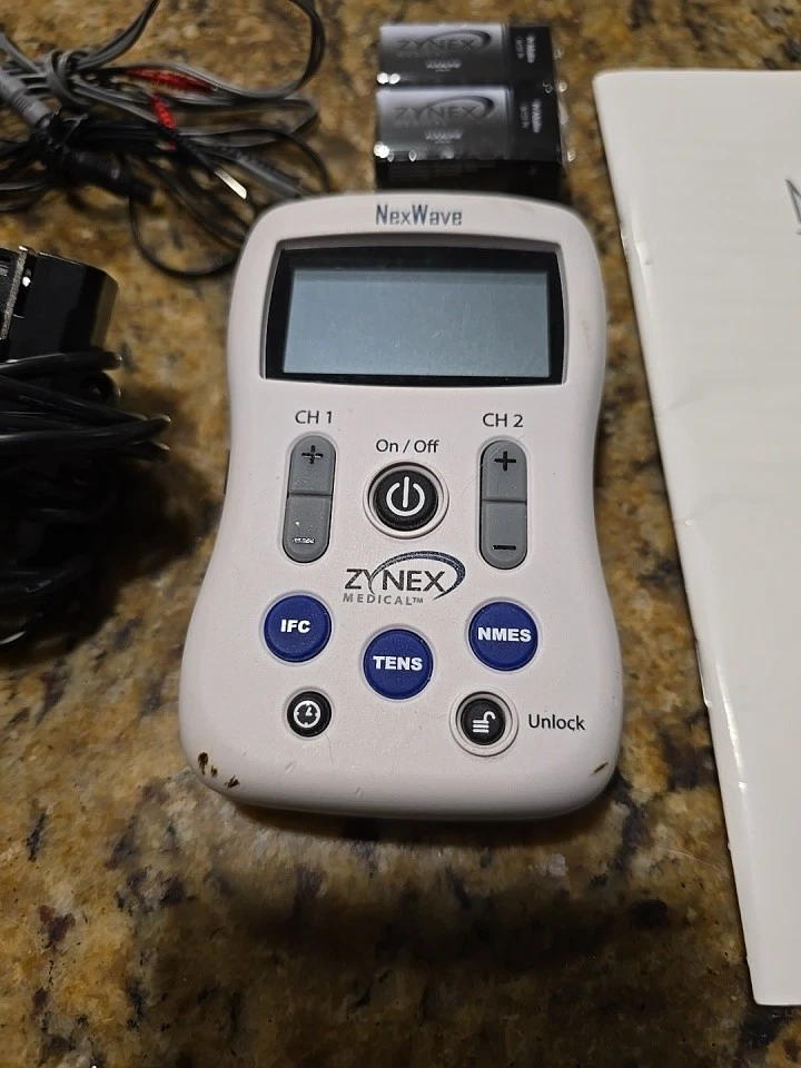 Zynex NexWave TENS Unit with Leads, Batteries, Cord,  Electrodes, Bag - Image 4 of 4
