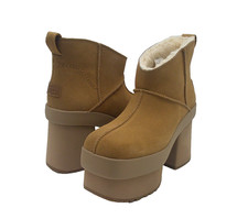 UGG NEW HEIGHTS PLATFORM MINI WOMEN BOOT CHESTNUT US 7.5 /UK 5.5 /EU 38.5 /JP245