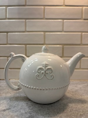 Anthropologie French Provincial Fleur De Lis Teapot Rare Discontinued Read