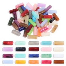 50Pcs/Lot Dual Color Acrylic Tube Beads Cylindrical Loose Spacer Beads for DIY B