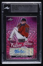 2021 Leaf Metal Draft Pre-Production Proof Pink Wave 1/1 Will Bednar Auto 0c3e